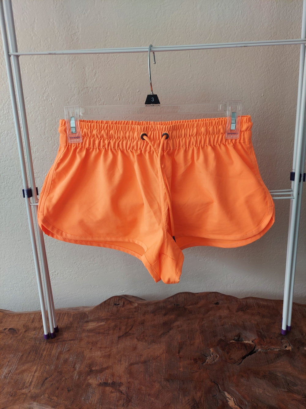 Women's Neon Orange Athletic Shorts with Drawstring